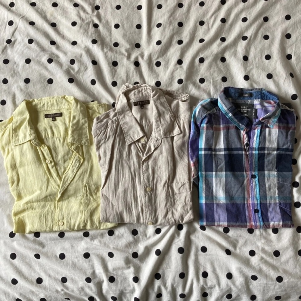 3 Linen Button Down Shirts - image 1